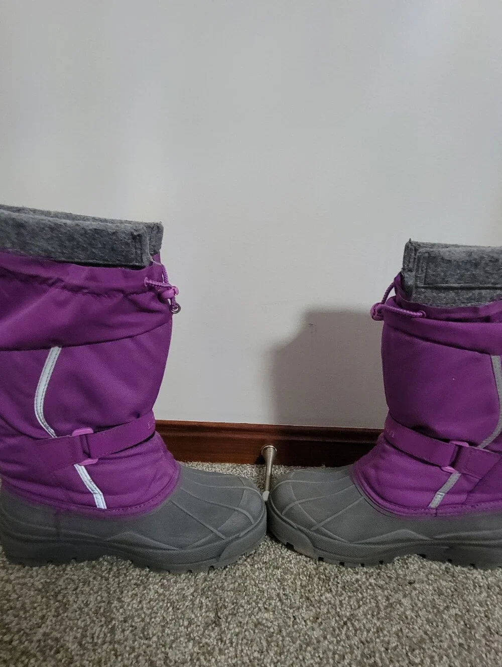 LL Bean Northwoods Lavender & Gray Winter Snow Boots - Kids Sz 6 /Womens Sz 8